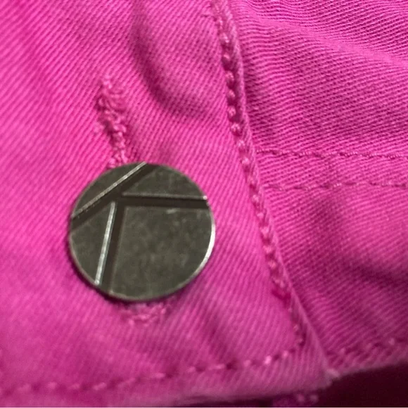 Kardashian Kollection Zip Fly Magenta Denim Stretch Pants - Size 14 - Picture 6 of 9